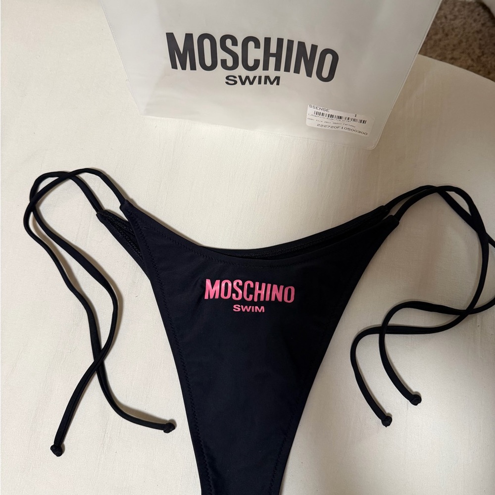 Moschino Black and Pink Bikini Bottom